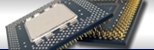 Close-up photo of two computer chips